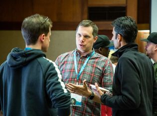 Phil Hawksworth talking shop with some peers